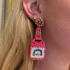 Champagne Hot pink Earrings. You will be the life of the party with these!